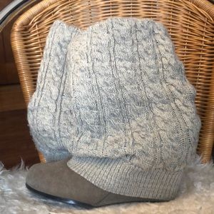 Steve Madden sweater wedge boots